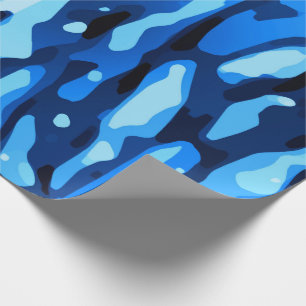 Trendy Blue Camouflage Abstraktes Muster Geschenkpapier