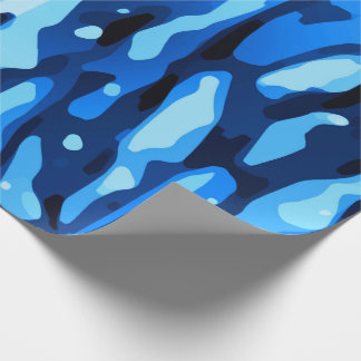Trendy Blue Camouflage Abstraktes Muster Geschenkpapier