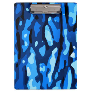 Trendy Blue Camouflage Abstraktes Muster Klemmbrett