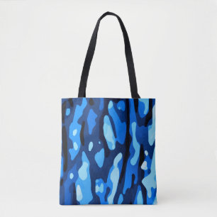 Trendy Blue Camouflage Abstraktes Muster Tasche