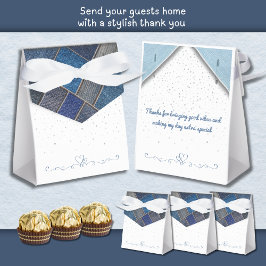 Trendy Blue Denim Birthday Party Fevor Box Geschenkschachtel