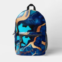 Trendy Blue Gelb Gold Imitate Marmor