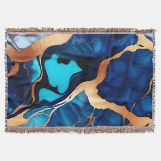 Trendy Blue Gelb Gold Imitate Marmor Decke (Vorderseite)