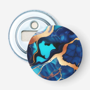 Trendy Blue Gelb Gold Imitate Marmor Flaschenöffner