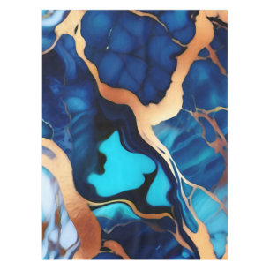 Trendy Blue Gelb Gold Imitate Marmor Tischdecke