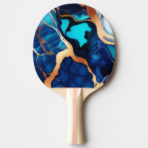 Trendy Blue Gelb Gold Imitate Marmor Tischtennis Schläger