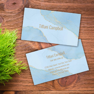 Trendy Blue Glitzer Hair und Make up Artist Visitenkarte