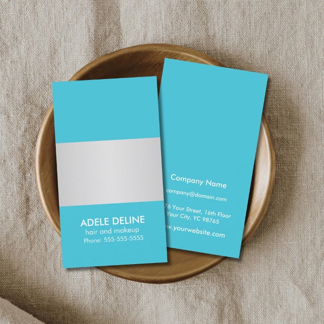 Trendy Blue Gray Striy Business Card Vorlage Visitenkarte (Von Creator hochgeladen)