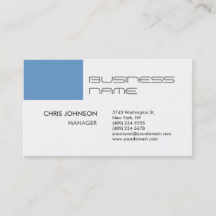 Trendy Blue-Gray White Standard Business Card Visitenkarte