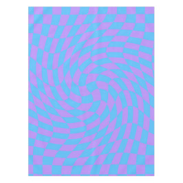 Trendy Blue & Lavender Lila Checkered Pattern Tischdecke
