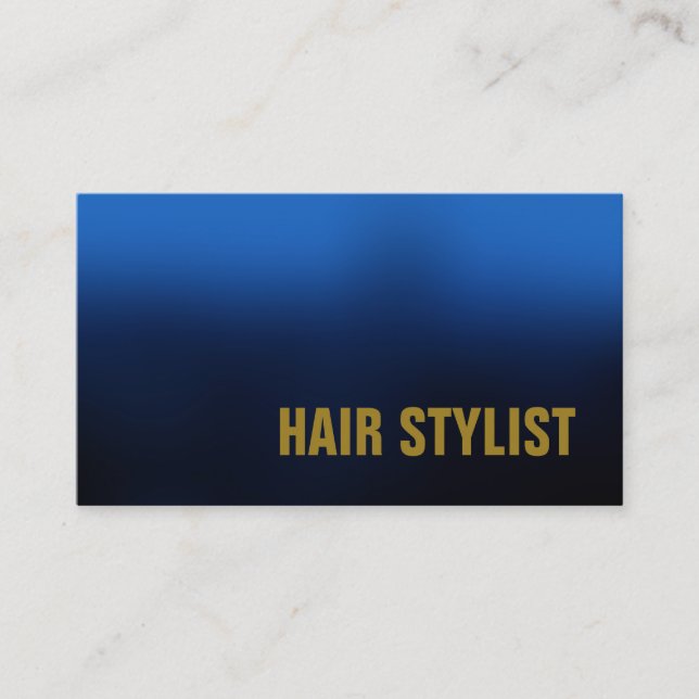 Trendy Blue Modern Hair Stylist Visitenkarte (Vorderseite)