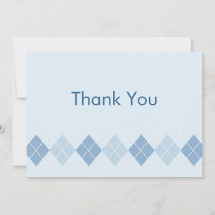 Trendy Blue Raute Flat Danke Notizkarten Mitteilungskarte