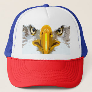 Trendy Blue Red White Eagle Head Pop Art Modern Truckerkappe