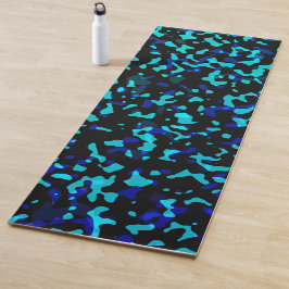 Trendy Blue Seagreen Camouflage Yogamatte