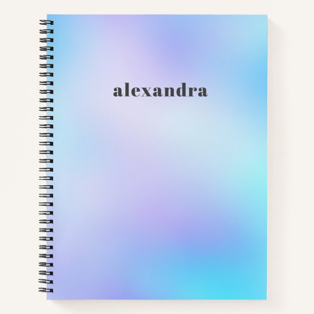 Trendy Blue und Lila Abstrakte Unicorent Gradient Notizbuch (Vorderseite)