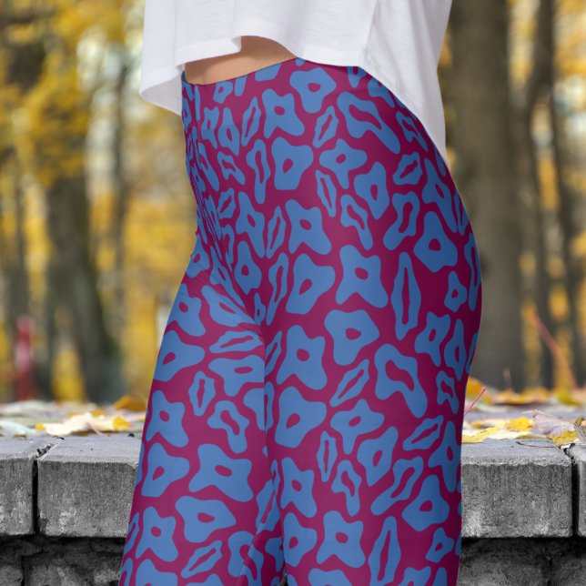 Trendy Blue und Wine Pattern Leggings (Trendy Blue and Wine Pattern Leggings)