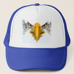 Trendy Blue White Eagle Head Pop Moderne Kunst Truckerkappe