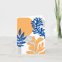 Trendy Blue Yellow Abstrakt Botanische Formen