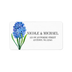 Trendy Blume Blue Hydrangea Adressaufkleber