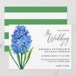 Trendy Blume Blue Hydrangea rustikale Hochzeit Einladung