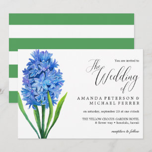 Trendy Blume Blue Hydrangea rustikale Hochzeit Einladung