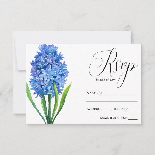Trendy Blume Blue Hydrangea rustikale Hochzeit RSV RSVP Karte (Vorderseite)