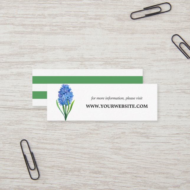 Trendy Blume Blue Hydrangea Website Cards | Mini Mini Visitenkarte (Vorderseite/Rückseite Beispiel)