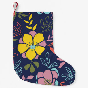 Trendy Blume nahtlos. Kleiner Vintager Flor Weihnachtsstrumpf