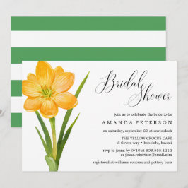 Trendy Blume YELLOW CROCUS Hochzeit Brautparty Einladung