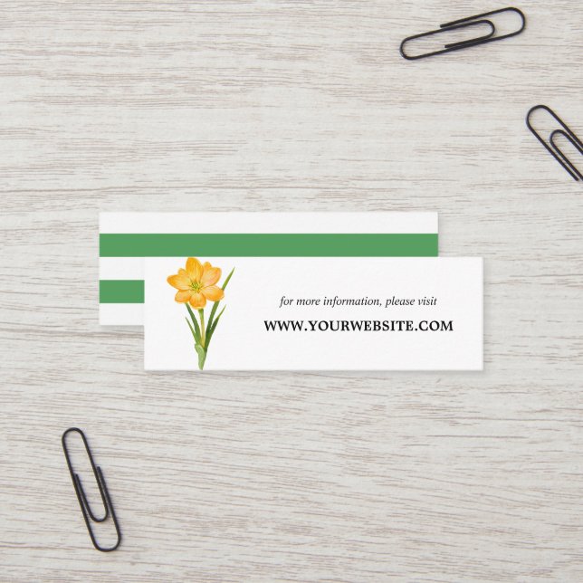 Trendy Blume YELLOW CROCUS Website Cards | Mini Mini Visitenkarte (Vorderseite/Rückseite Beispiel)
