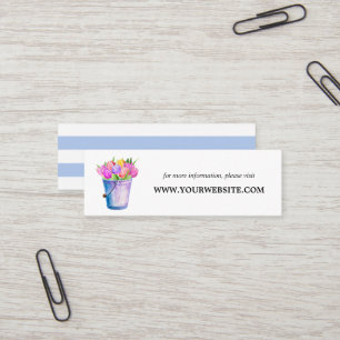 Trendy Blumen-Eimer-Blumen-Website kardiert Mini   Visitenkarte