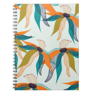 Trendy Blumen nahtlose Muster handgezeichnet farbe Notizblock