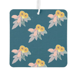 Trendy Blumenmuster auf Marineblau Autolufterfrischer