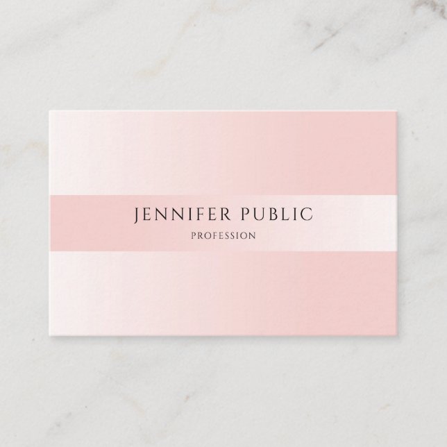 Trendy Blush Pink Beruflich Modernes Elegantes Visitenkarte (Vorderseite)
