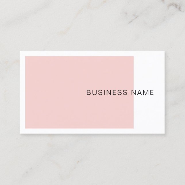 Trendy Blush Pink Elegante Unternehmen Moderne, ei Visitenkarte (Vorderseite)