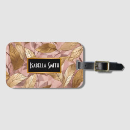 Trendy Blush Pink Gold Boho Blätter Collection Gepäckanhänger