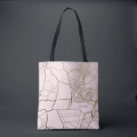 Trendy Blush Pink mit Goldkarte und Name Tasche<br><div class="desc">Rosa Rosa mit Gold Look Karte Individuelle Name Personalisiert Tote Beutel.</div>