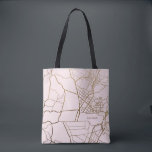 Trendy Blush Pink mit Goldkarte und Name Tasche<br><div class="desc">Rosa Rosa mit Gold Look Karte Individuelle Name Personalisiert Tote Beutel.</div>