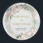 Trendy Blush Rose Goldrahmen Eukalyptus Hochzeit Pappteller<br><div class="desc">Erleben Sie das bezaubernde Elegant Greenery Foliage Imitats Gold Paper Plate - eine unglaubliche Ergänzung zu jeder Hochzeitsfeier! Dieser Teller besticht durch sein kompaktes Design aus üppiger Vegetation und goldenen Imitaten und besticht durch Eleganz und Charme. Ideal, um Ihren besonderen Tag mit einer Touch von Eleganz zu bereichern, werden diese...</div>