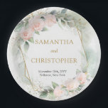 Trendy Blush Rose Goldrahmen Eukalyptus Hochzeit Pappteller<br><div class="desc">Erleben Sie das bezaubernde Elegant Greenery Foliage Imitats Gold Paper Plate - eine unglaubliche Ergänzung zu jeder Hochzeitsfeier! Dieser Teller besticht durch sein kompaktes Design aus üppiger Vegetation und goldenen Imitaten und besticht durch Eleganz und Charme. Ideal, um Ihren besonderen Tag mit einer Touch von Eleganz zu bereichern, werden diese...</div>