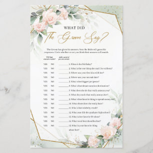 Trendy Blush und Goldrahmen Was hat der Bräutigam 