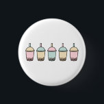 Trendy Boba Button<br><div class="desc">Dieses trendige Design besticht durch das beliebte Getränk aus Boba-Milch-Tee in verschiedenen Pastellfarben.</div>