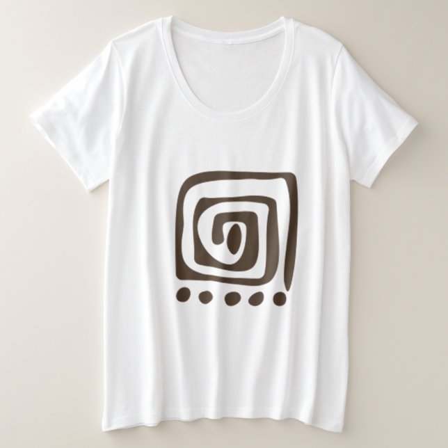 Trendy Boho Abstrakt Art Große Größe T-Shirt (Design vorne)
