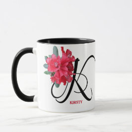 Trendy boho angepasste rote Blume Kirsty name Tasse