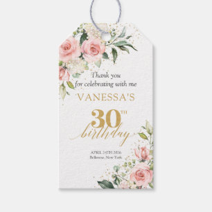 Trendy boho blush blumigen Gold Salbei 30. Geburts Geschenkanhänger