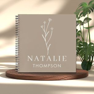 Trendy Boho Chic Minimalistisch Custom Mustard Yel Notizbuch