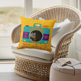 Trendy Boho Colorful Retro Spaß Foto Kissen