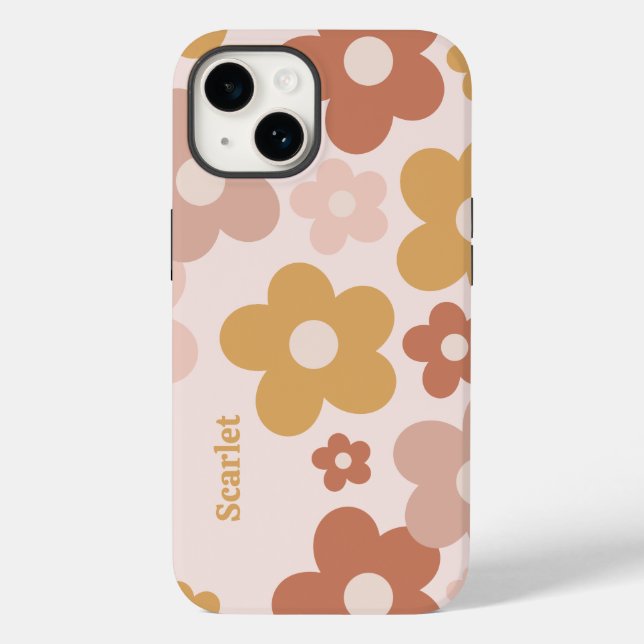 Trendy Boho Daisies Case-Mate iPhone 14 Hülle (Rückseite)