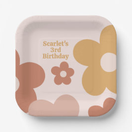 Trendy Boho Daisies Pappteller