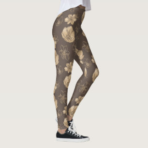 Trendy Boho Gold Foil Muster Leggings